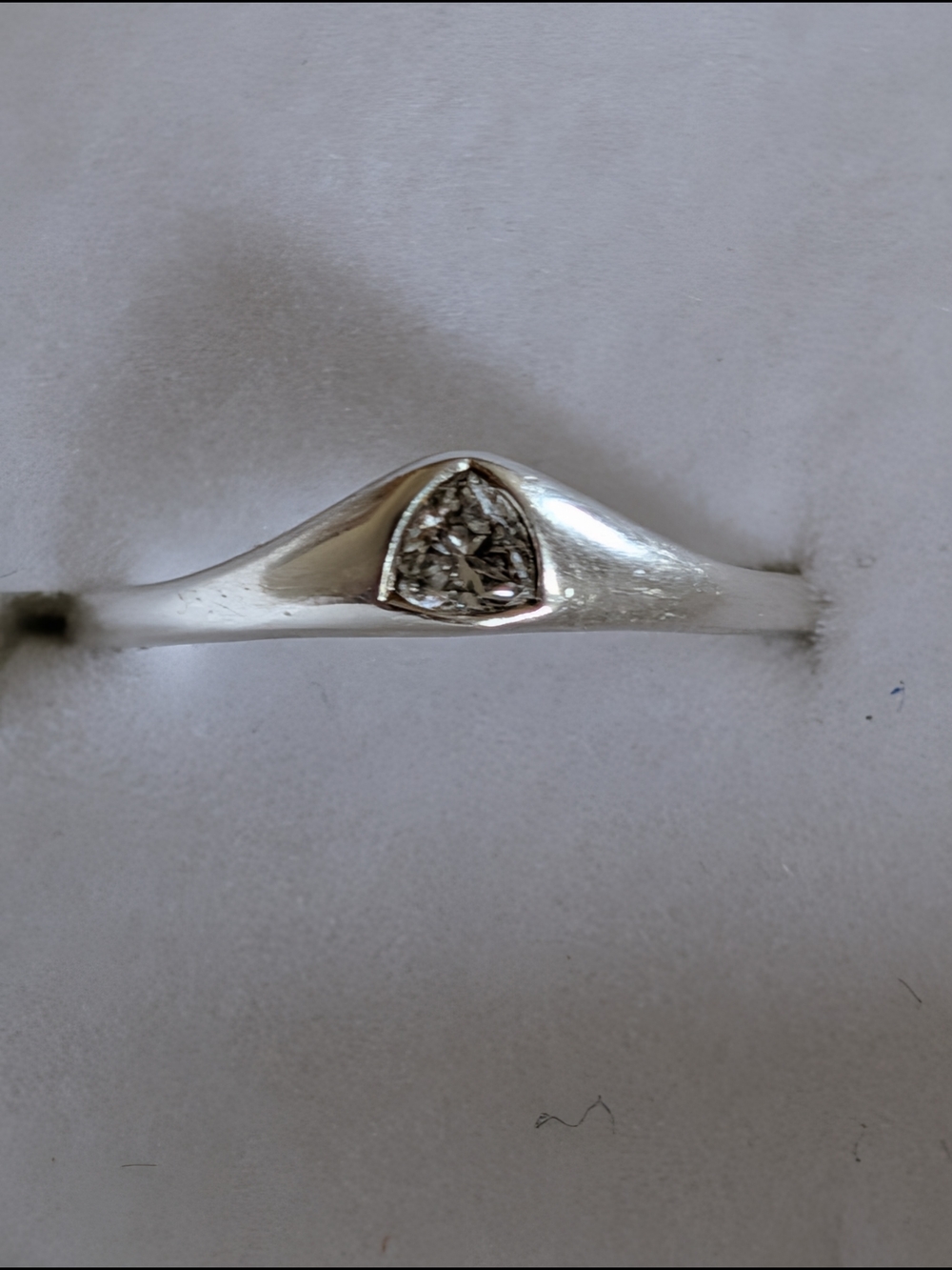 Mejuri Silver Ring with Triangular Diamond Accent